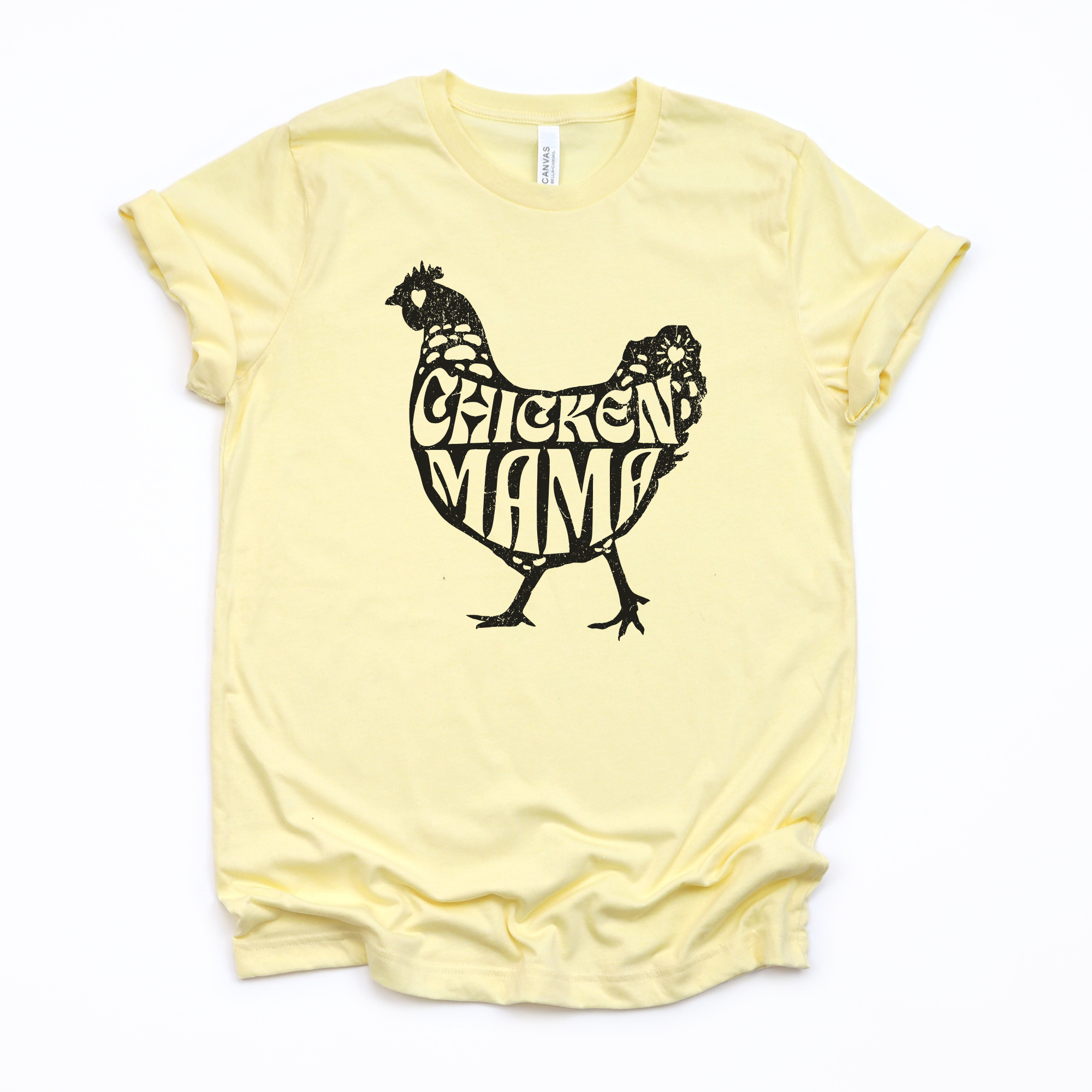 Cute Chicken Mama graphic tee with hen illustration