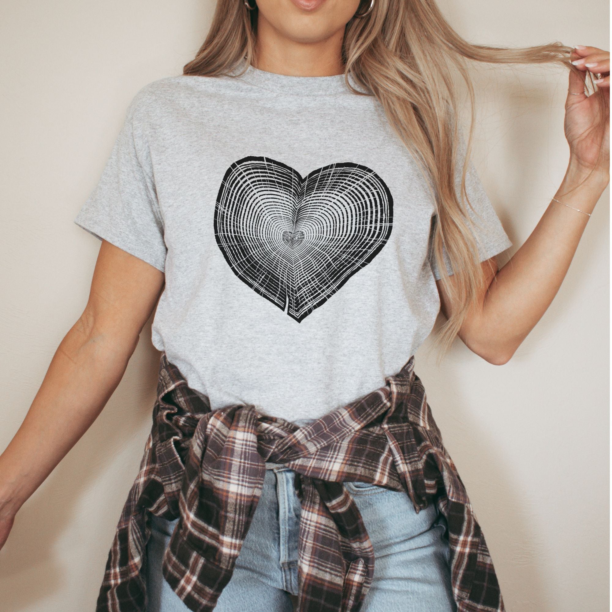 Tree Trunk Heart Shirt for Women-208 Tees- 208 Tees, A Women's, Men's and Kids Online Graphic Tee Boutique, Located in Spirit Lake, Idaho
