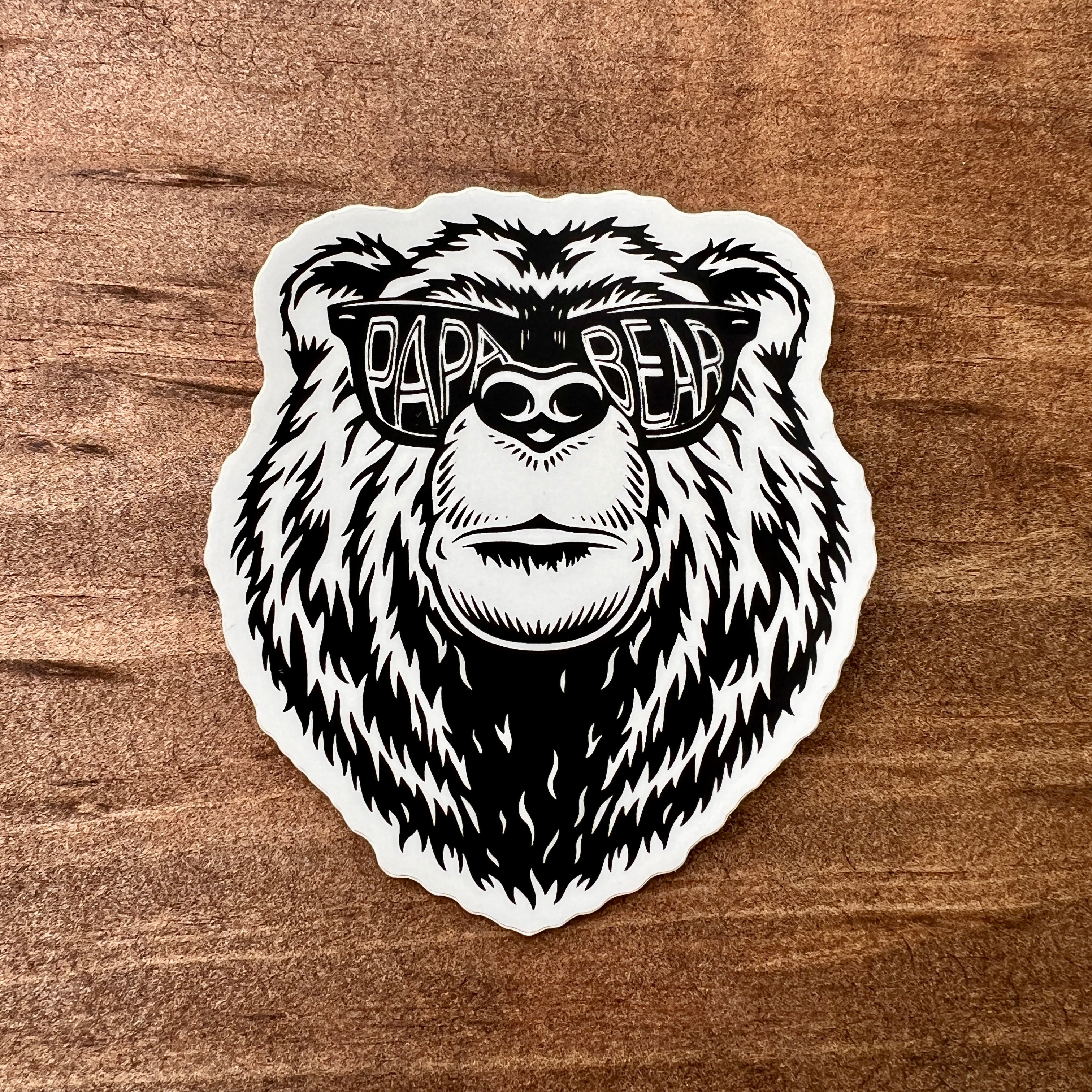 Papa Bear Sticker-Sticker-208 Tees- 208 Tees, A Women's, Men's and Kids Online Graphic Tee Boutique, Located in Spirit Lake, Idaho
