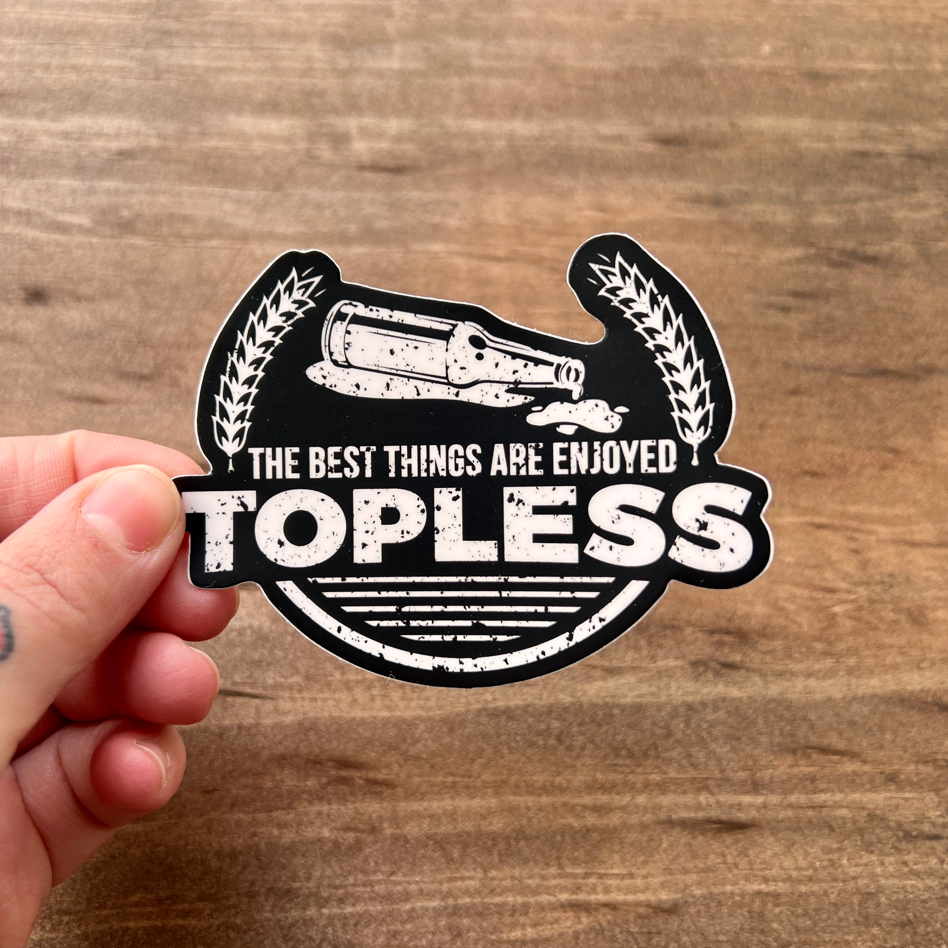 Topless Sticker-Sticker-208 Tees- 208 Tees, A Women's, Men's and Kids Online Graphic Tee Boutique, Located in Spirit Lake, Idaho