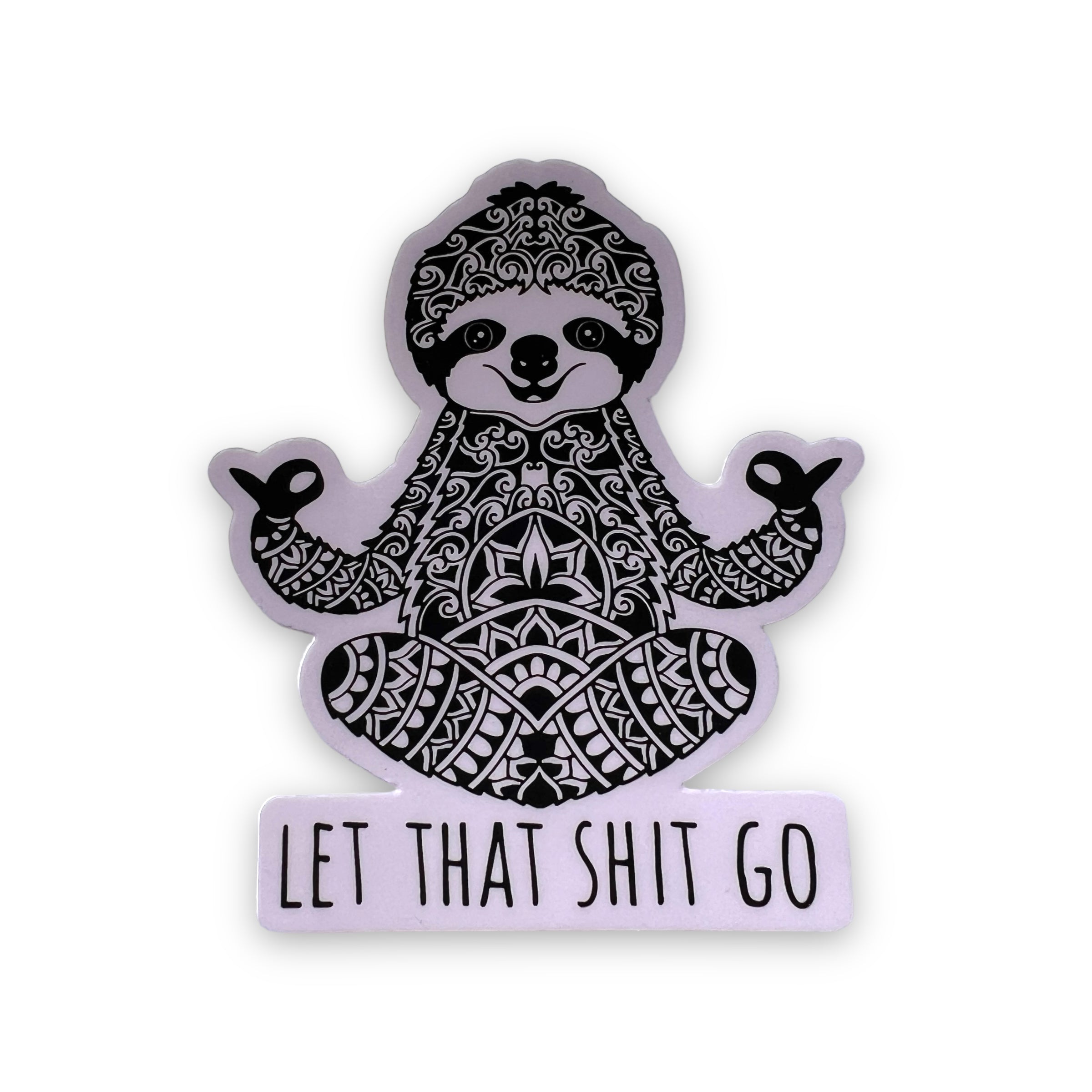 Zen Sloth Sticker for Yoga Lover-Sticker-208 Tees- 208 Tees, A Women's, Men's and Kids Online Graphic Tee Boutique, Located in Spirit Lake, Idaho