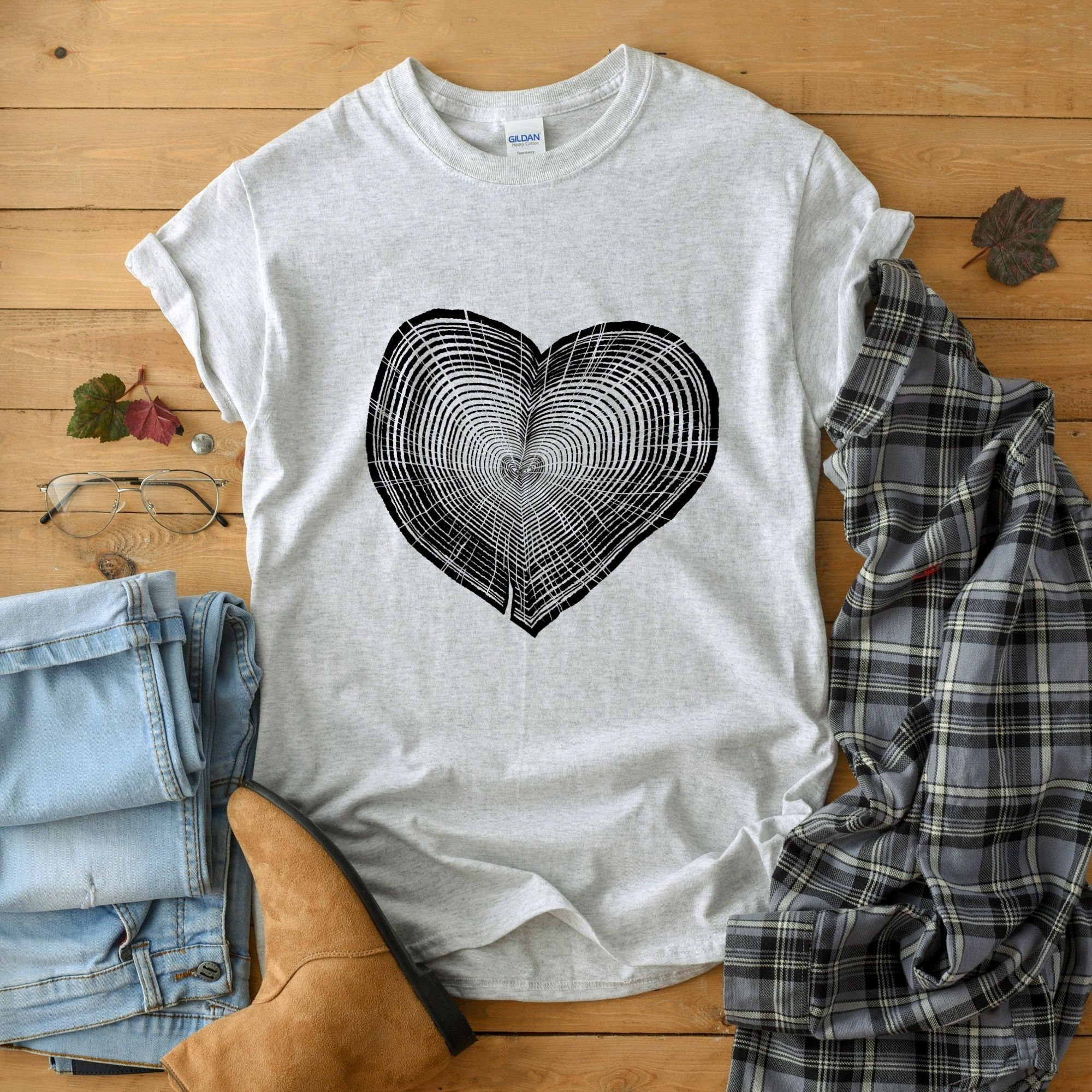 Tree Trunk Heart Shirt for Women-208 Tees- 208 Tees, A Women's, Men's and Kids Online Graphic Tee Boutique, Located in Spirit Lake, Idaho