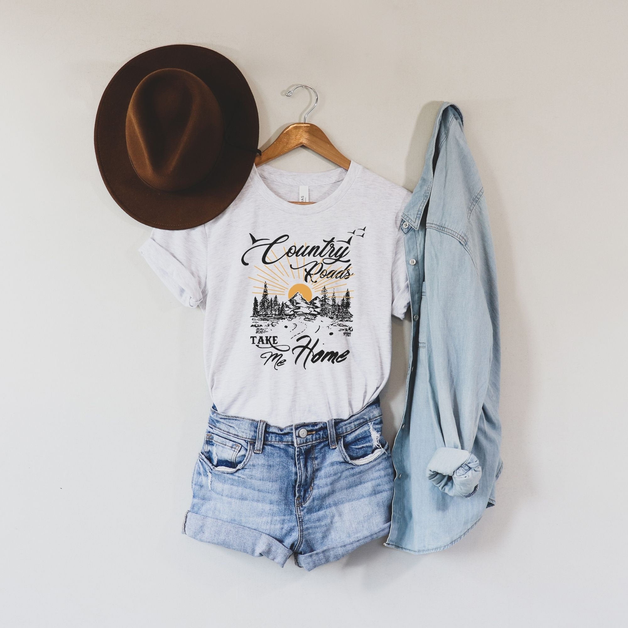 John Denver Shirt, Shirts for Women, Womens Shirts, Graphic Tee, Camping T Shirt, Travel Shirt, Nature TShirt, Hiking Shirt, Gift for Her-208 Tees- 208 Tees, A Women's, Men's and Kids Online Graphic Tee Boutique, Located in Spirit Lake, Idaho