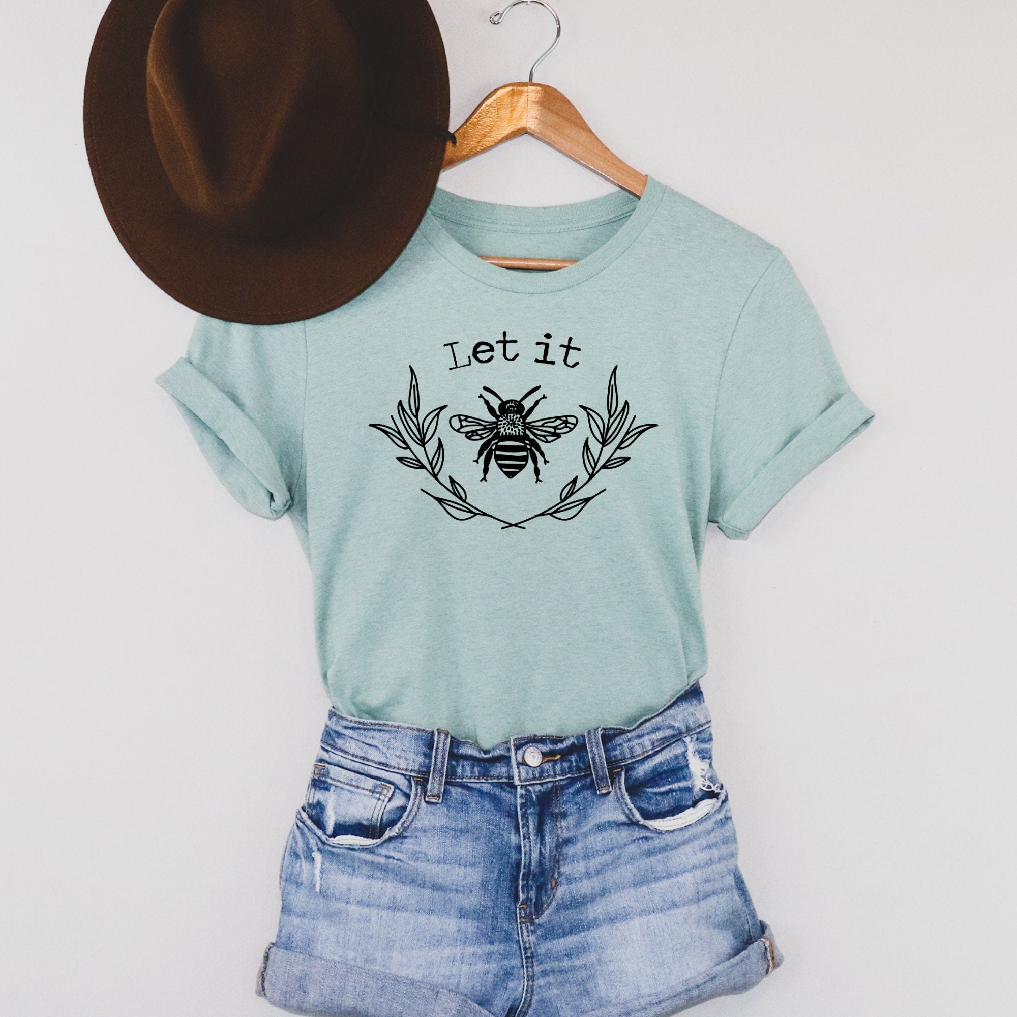 Let It Bee Shirt, Bee Lover Shirt, Bumble Bee Shirt for Women, Graphic Tees, Cute Shirts, Let It Go, Positivity Shirt, Cute Shirts Women-208 Tees- 208 Tees, A Women's, Men's and Kids Online Graphic Tee Boutique, Located in Spirit Lake, Idaho