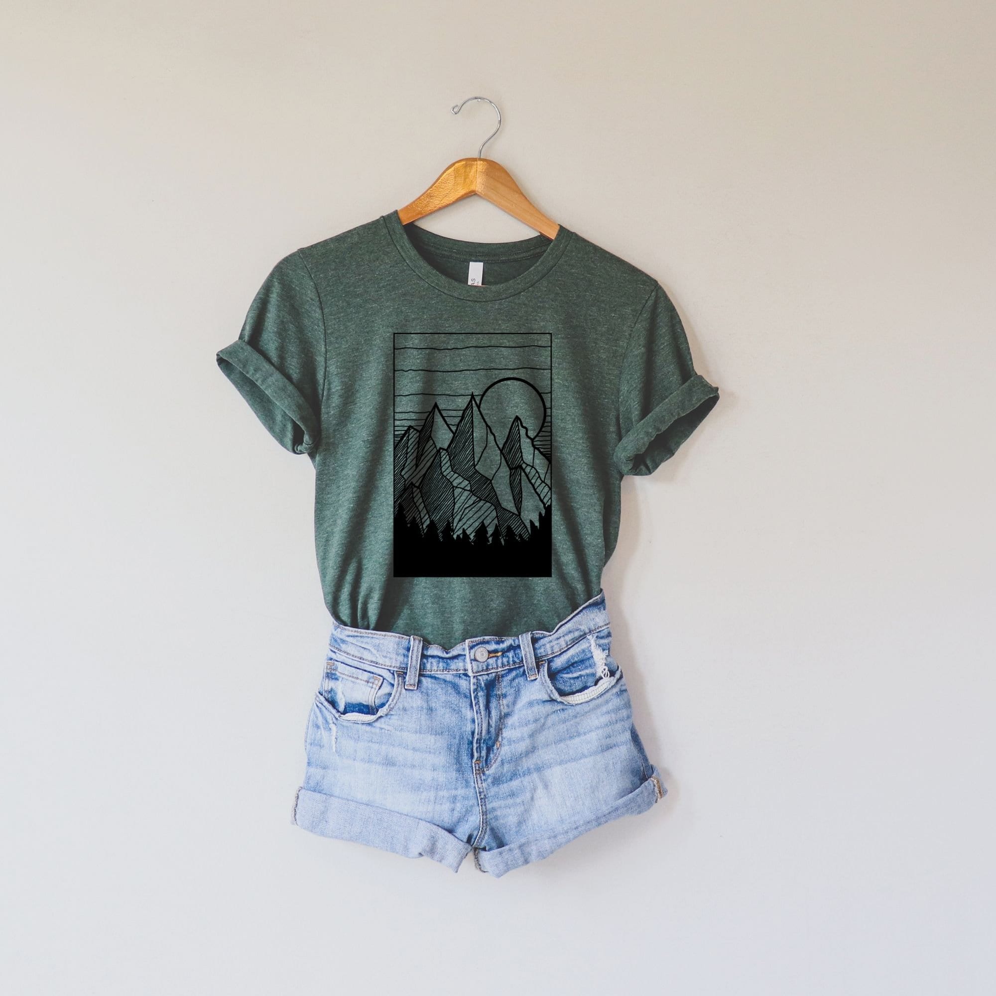 Mountain Shirt, Shirts for Women, Womens Shirts, Graphic Tee, Camping T Shirt, Travel Shirt, Nature TShirt, Hiking Shirt, Gift for Her-208 Tees- 208 Tees, A Women's, Men's and Kids Online Graphic Tee Boutique, Located in Spirit Lake, Idaho