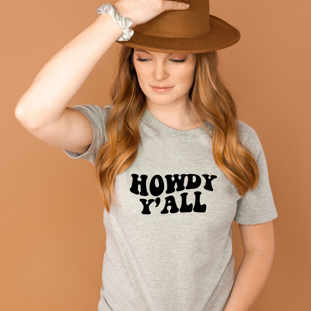 Howdy Ya'll Shirt, Country Western, Funny Shirt, Farmer Shirt, Funny Gift for wife, Rancher shirt, summer shirt, graphic tees-208 Tees- 208 Tees, A Women's, Men's and Kids Online Graphic Tee Boutique, Located in Spirit Lake, Idaho