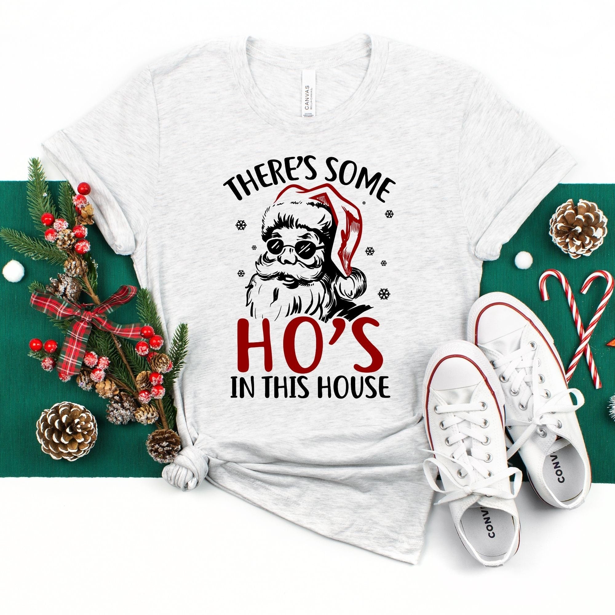 Funny Christmas Shirt, Santa Shirt, Shirts for Women, Womens Shirts, Graphic Tee, Gift for Her, T Shirt, TShirt-208 Tees- 208 Tees, A Women's, Men's and Kids Online Graphic Tee Boutique, Located in Spirit Lake, Idaho