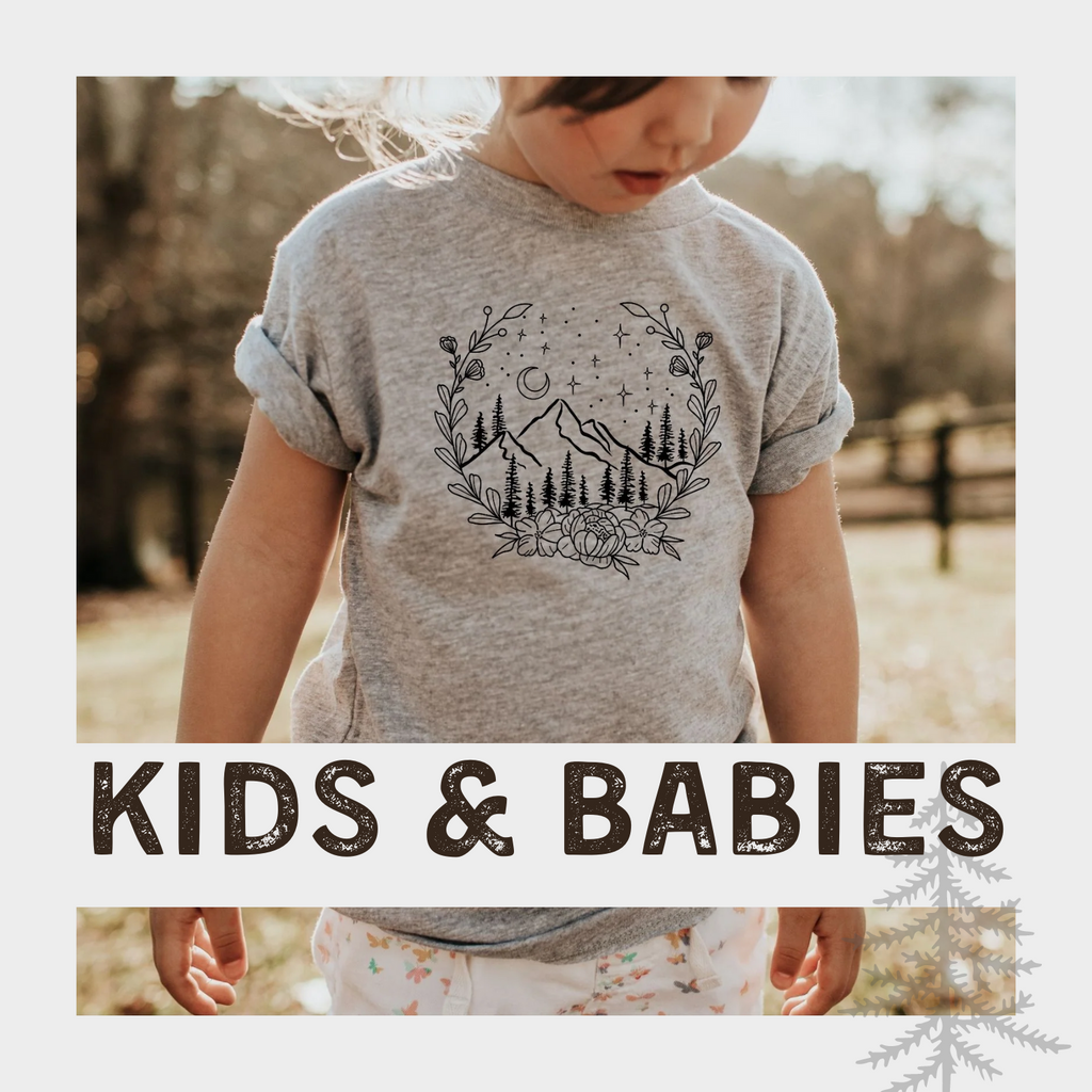 Shop Our Complete Kids and Babies Graphic Tee Collection at 208 Tees | A Graphic Tee Company for kids, babies, women and men - located in Athol, Idaho