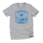 Funny Bigfoot t-shirt with camping scene and words “Breakin Hearts and Rippin Farts”