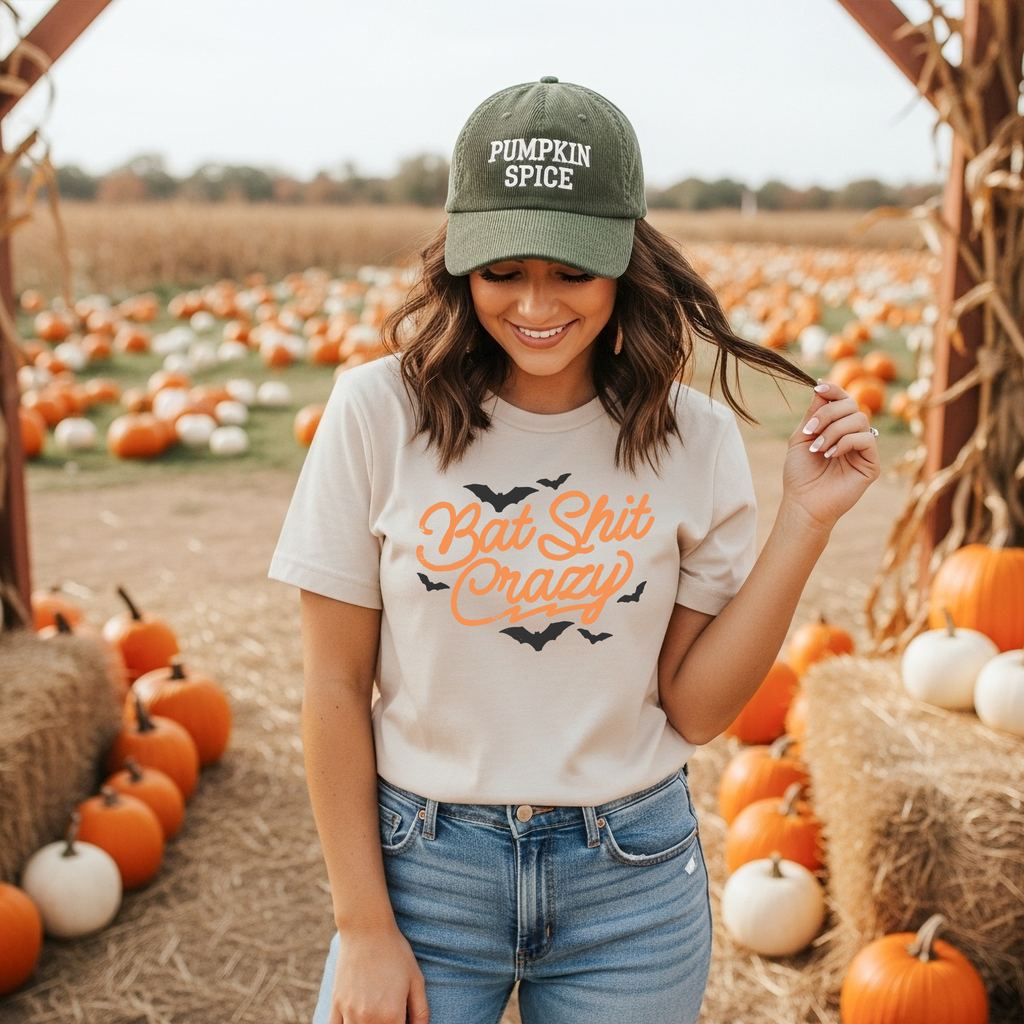 Funny “Bat Shit Crazy” Halloween t-shirt with bats design