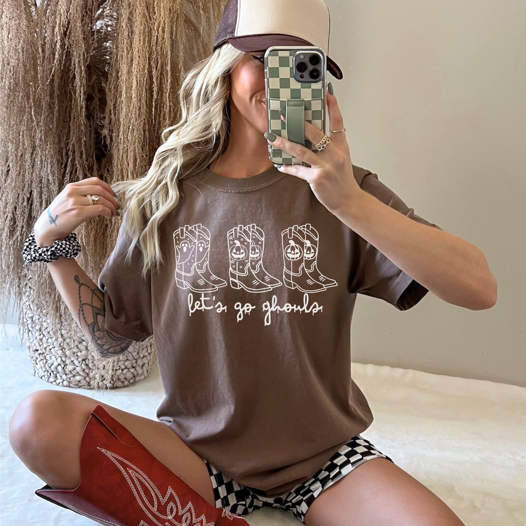 Cute fall cowgirl Halloween graphic tee