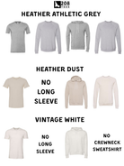 a collection of gray and white athletic t-shirts, each with different styles and designs, including crew necks and long sleeves.