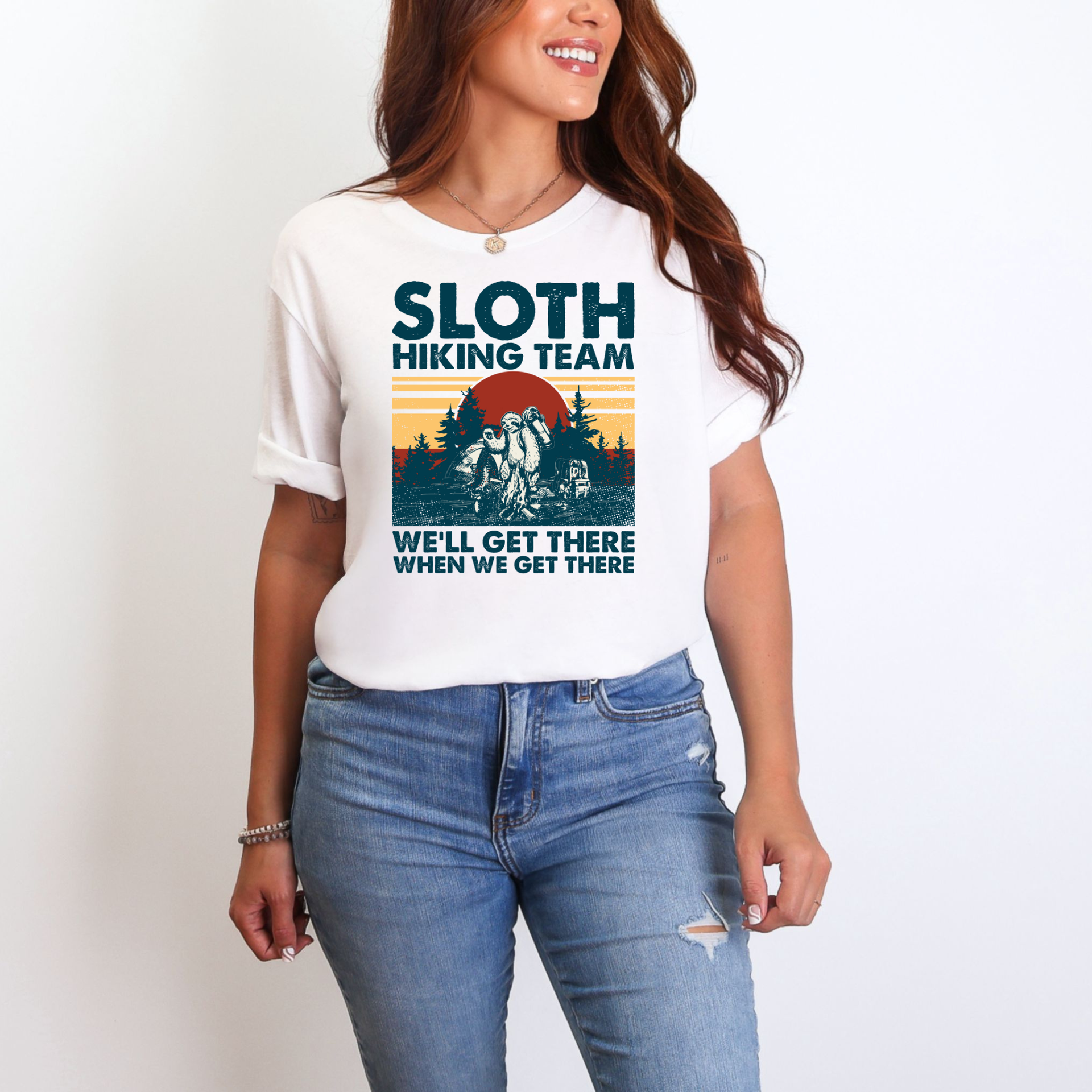 Sloth Hiking Team Tshirt - Unisex Hiking T Shirt, Funny Outdoor
