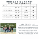 The image is a size chart for men's long sleeves and sweatshirts, providing measurements for chest circumference, chest width, and waist size. It includes a group photo of men wearing the shirts, which is labeled with the corresponding size.