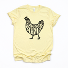 Cute Chicken Mama graphic tee with hen illustration