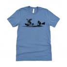 Funny moose t-shirt with moose driving boat and moose on water skis