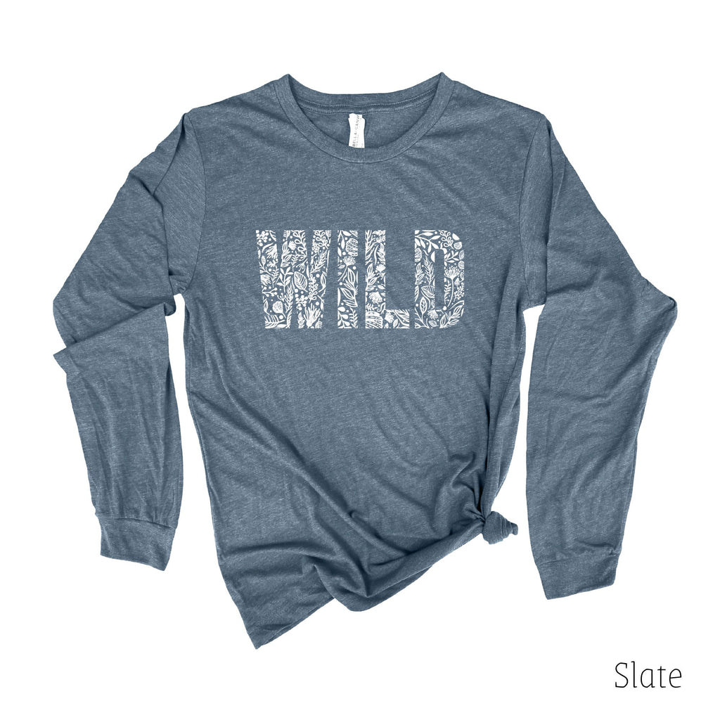 Floral Wild Long Sleeve 35T-Long Sleeves-208 Tees- 208 Tees, A Women's, Men's and Kids Online Graphic Tee Boutique, Located in Spirit Lake, Idaho