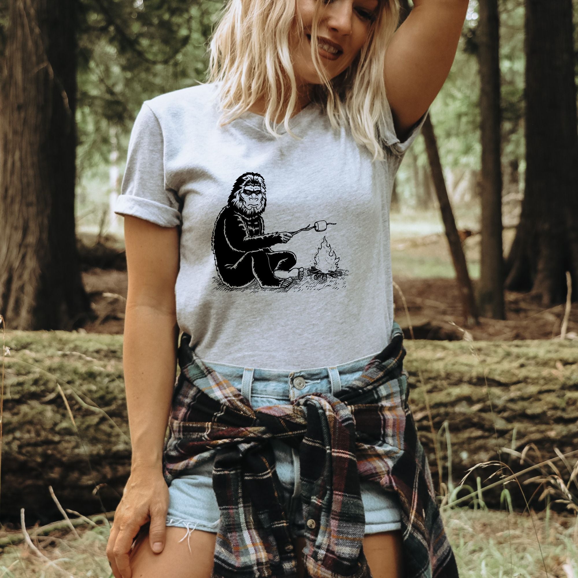 Bigfoot Smore Shirt for Women-208 Tees- 208 Tees, A Women's, Men's and Kids Online Graphic Tee Boutique, Located in Spirit Lake, Idaho