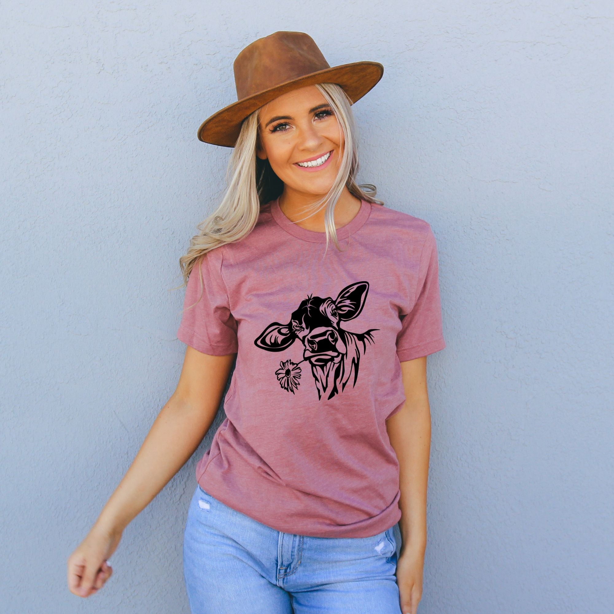 Cute Cow Graphic Tee for Women-208 Tees- 208 Tees, A Women's, Men's and Kids Online Graphic Tee Boutique, Located in Spirit Lake, Idaho
