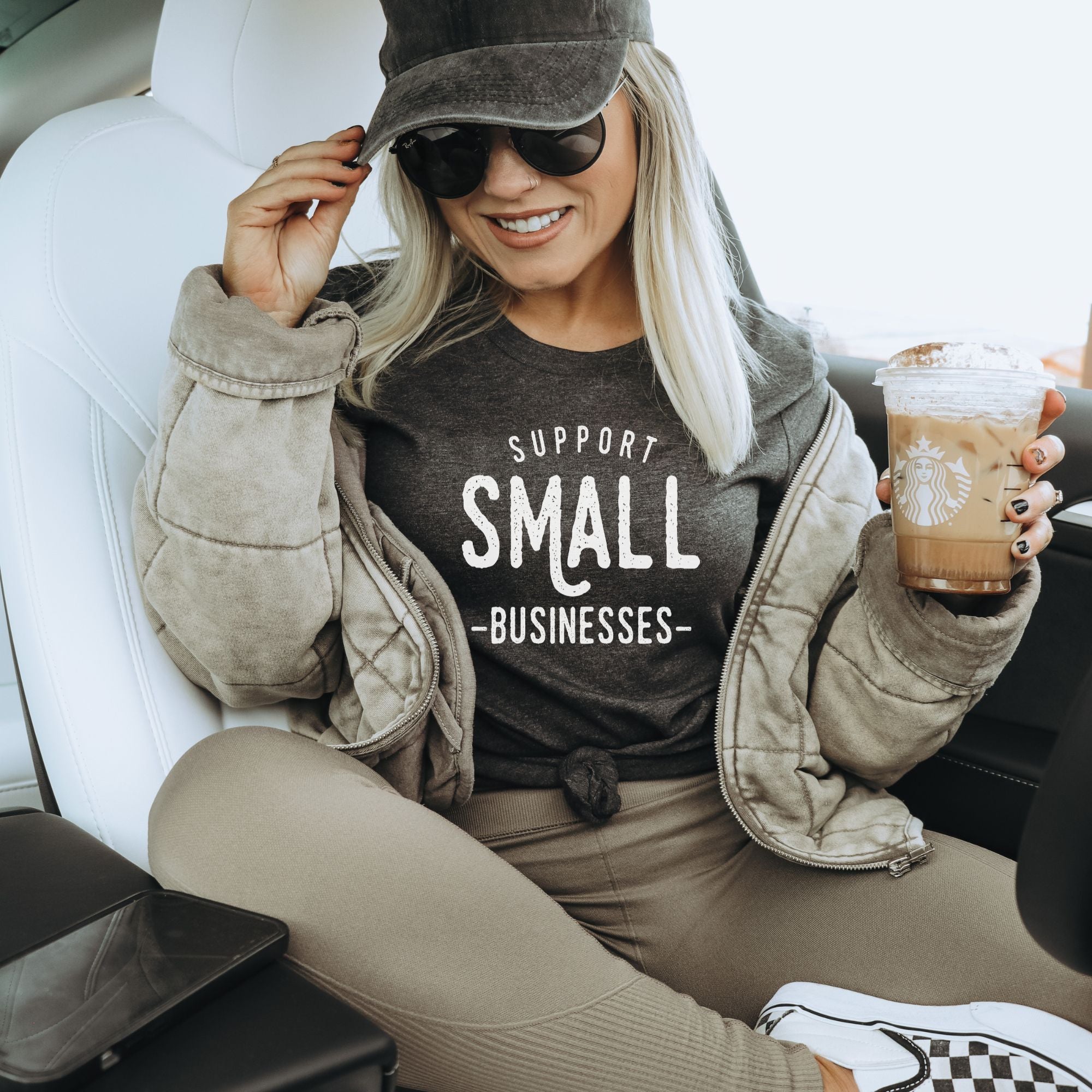 Support Small Businesses TShirt for Women-208 Tees- 208 Tees, A Women's, Men's and Kids Online Graphic Tee Boutique, Located in Spirit Lake, Idaho