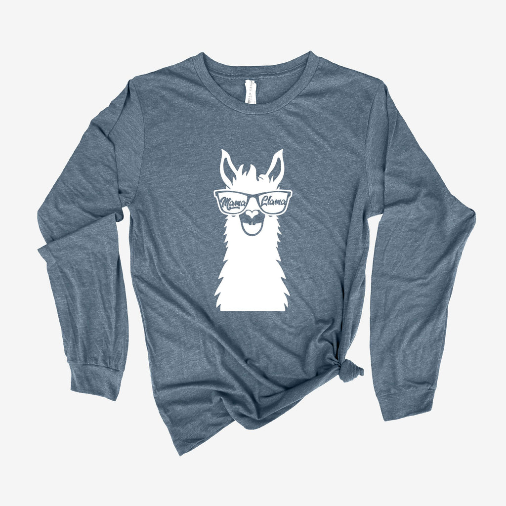 Mama Llama Long Sleeve 26T-Long Sleeves-208 Tees- 208 Tees, A Women's, Men's and Kids Online Graphic Tee Boutique, Located in Spirit Lake, Idaho