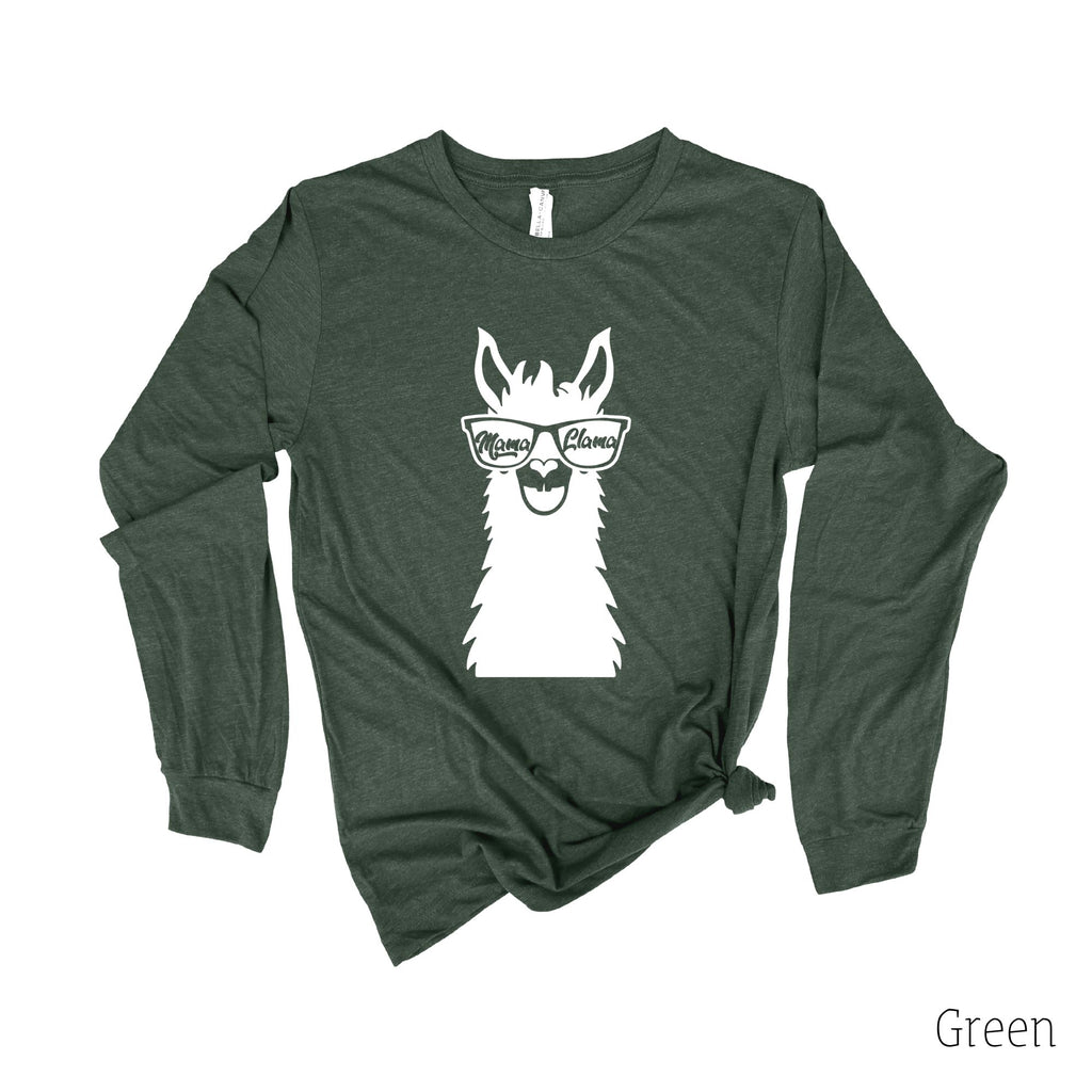 Mama Llama Long Sleeve 26T-Long Sleeves-208 Tees- 208 Tees, A Women's, Men's and Kids Online Graphic Tee Boutique, Located in Spirit Lake, Idaho