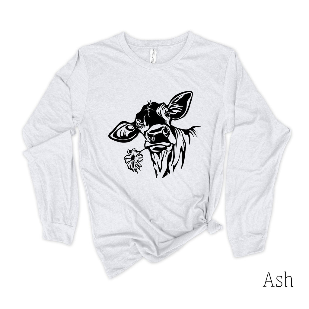 Cow Long Sleeve 10T-Long Sleeves-208 Tees- 208 Tees, A Women's, Men's and Kids Online Graphic Tee Boutique, Located in Spirit Lake, Idaho