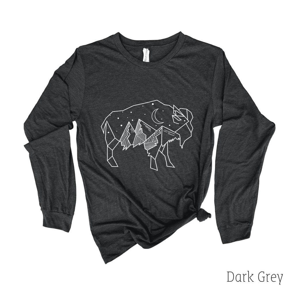 Buffalo Long Sleeve 6T-Long Sleeves-208 Tees- 208 Tees, A Women's, Men's and Kids Online Graphic Tee Boutique, Located in Spirit Lake, Idaho
