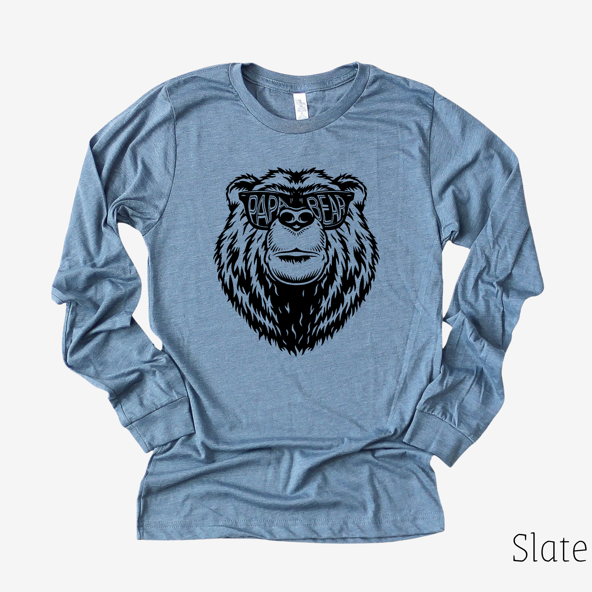 Papa Bear Long Sleeve 25T-Long Sleeves-208 Tees- 208 Tees, A Women's, Men's and Kids Online Graphic Tee Boutique, Located in Spirit Lake, Idaho