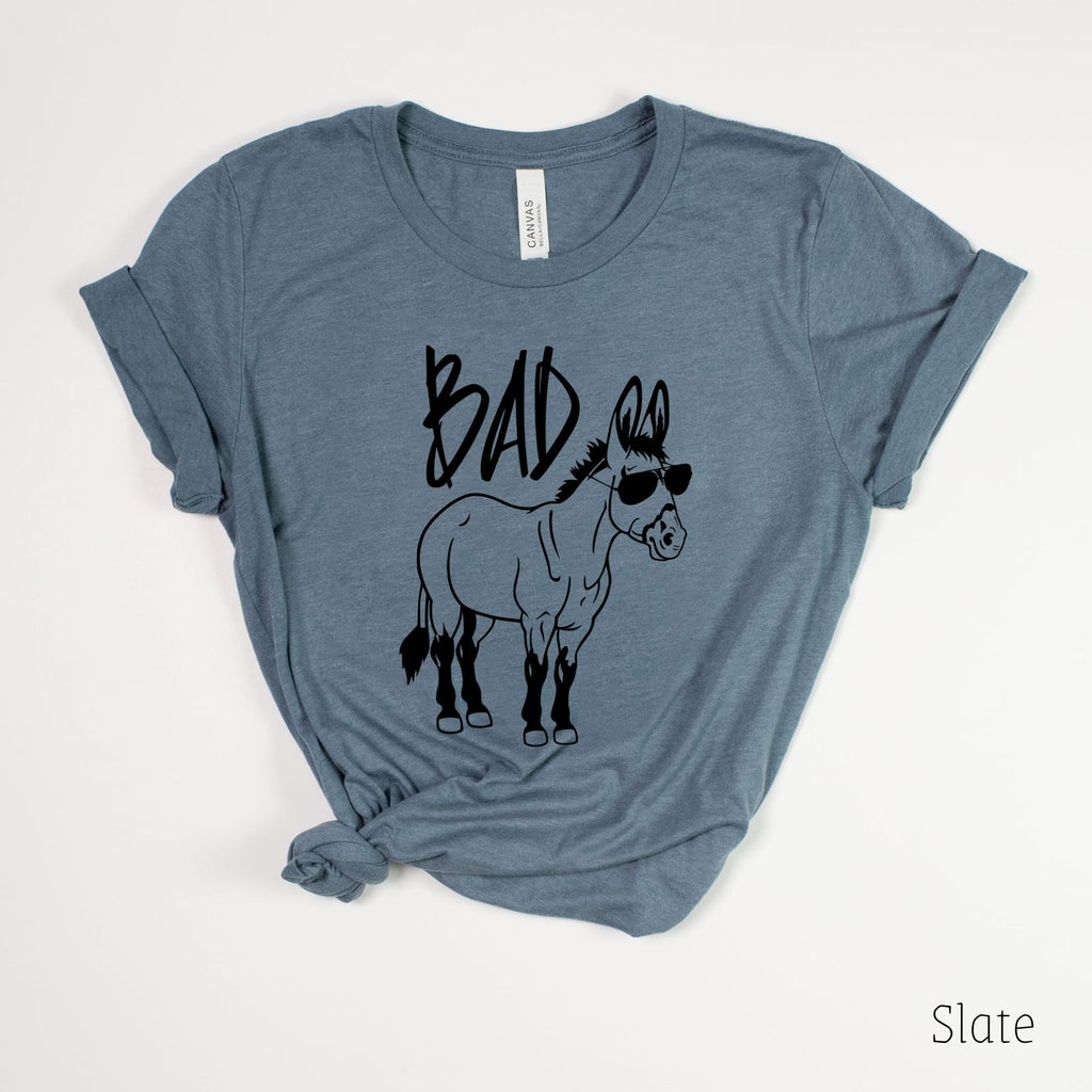 Funny Badass Donkey TShirt-Womens Tees-208 Tees- 208 Tees, A Women's, Men's and Kids Online Graphic Tee Boutique, Located in Spirit Lake, Idaho