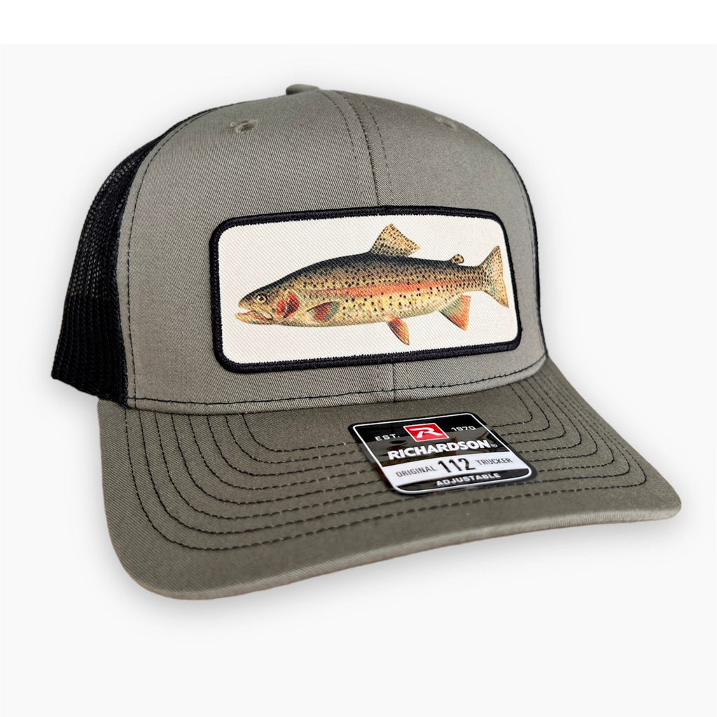 Rainbow Trout Fishing Hat - Richardson Loden Green/Black-Hats-208 Tees- 208 Tees, A Women's, Men's and Kids Online Graphic Tee Boutique, Located in Spirit Lake, Idaho