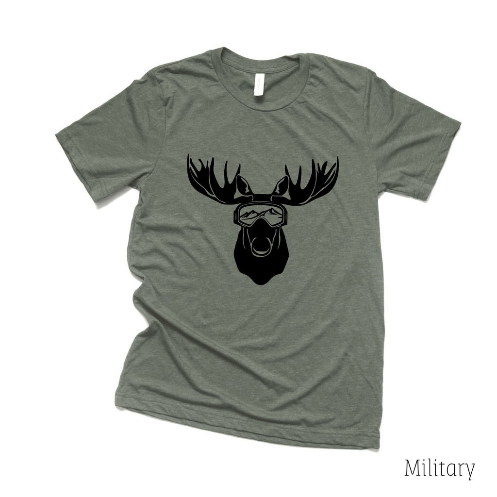 Ski Moose TShirt 5T-208 Tees- 208 Tees, A Women's, Men's and Kids Online Graphic Tee Boutique, Located in Spirit Lake, Idaho