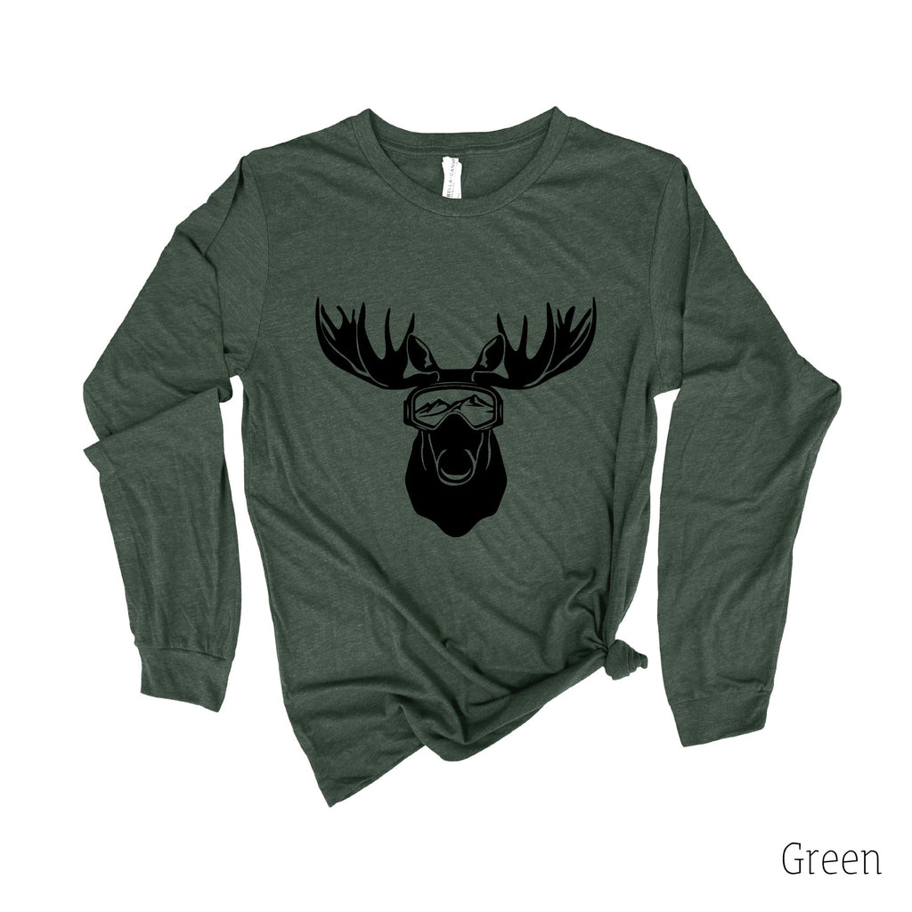 Ski Shirt for Men, Women's Skiing T shirts, Skier Gift, Shirt for Ski Trip, Winter Sports, Long Sleeve Womens Shirt, Christmas Gift For Him-Long Sleeves-208 Tees- 208 Tees, A Women's, Men's and Kids Online Graphic Tee Boutique, Located in Spirit Lake, Idaho