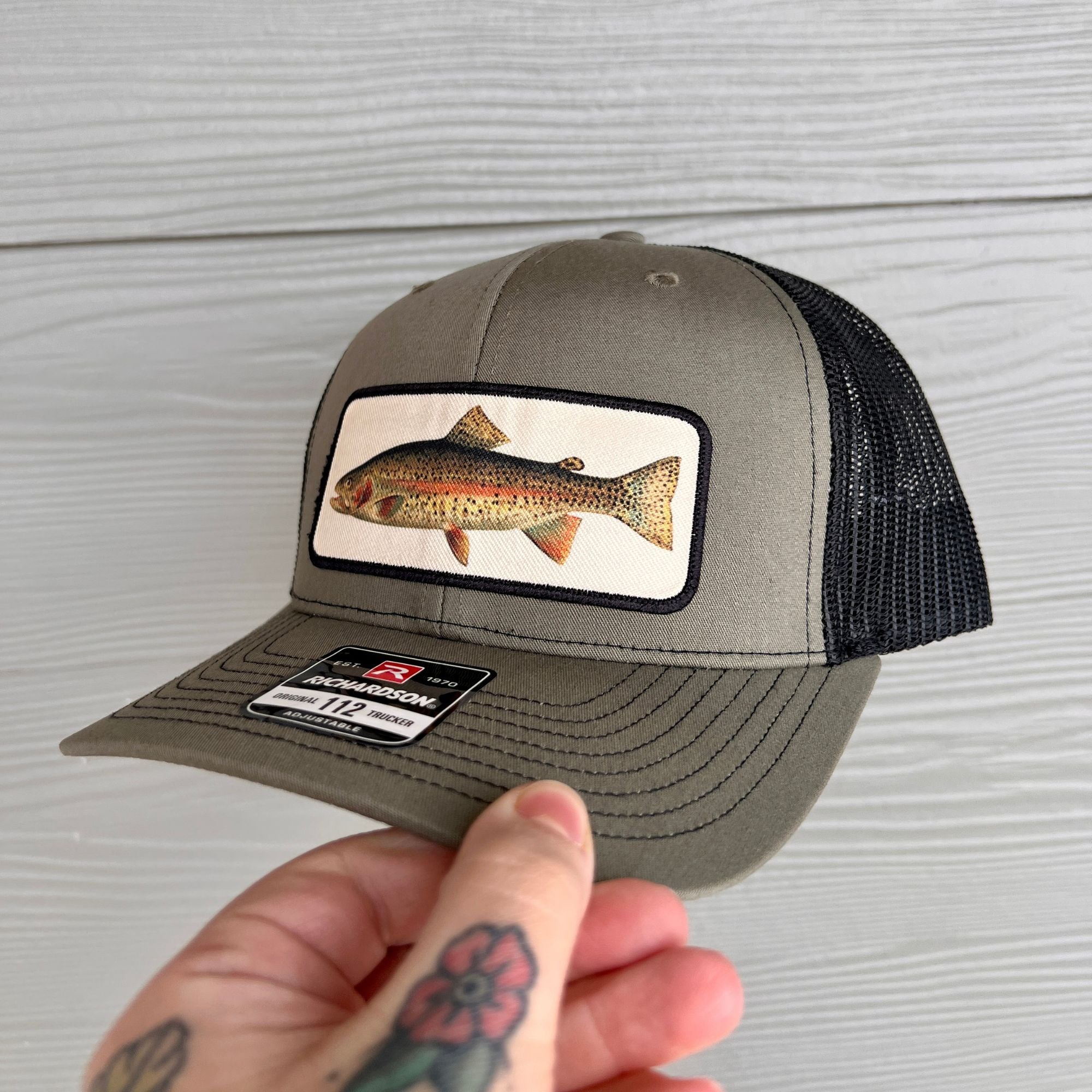 Rainbow Trout Fishing Hat - Richardson Loden Green/Black – 208 Tees
