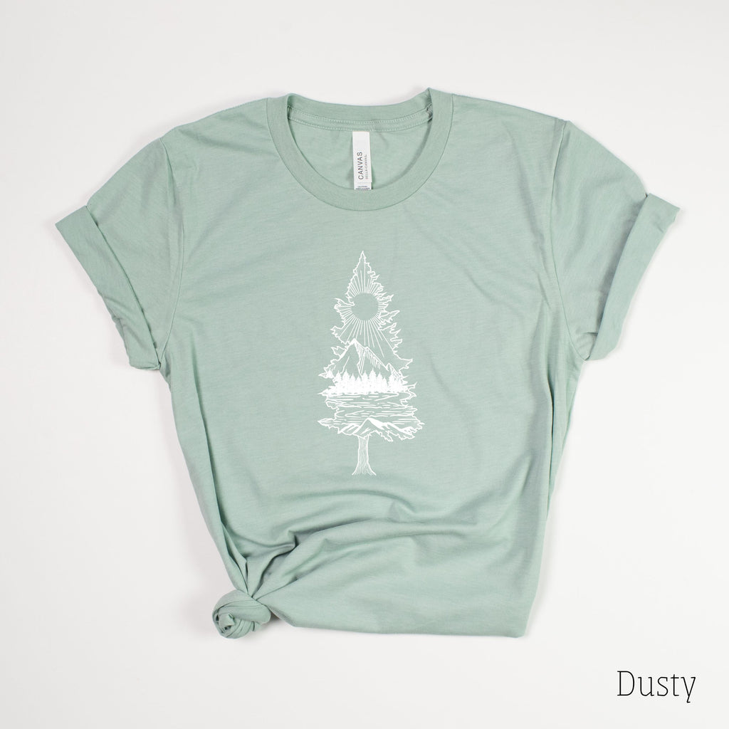 Lone Pine Tree Tee for Women-208 Tees- 208 Tees, A Women's, Men's and Kids Online Graphic Tee Boutique, Located in Spirit Lake, Idaho