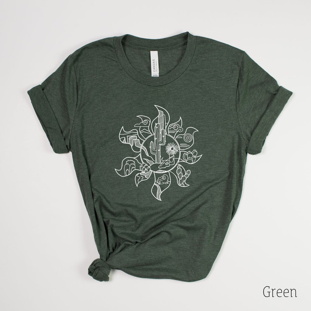 Boho Style T Shirt for Women, Desert Cactus Shirt 28T-208 Tees- 208 Tees, A Women's, Men's and Kids Online Graphic Tee Boutique, Located in Spirit Lake, Idaho