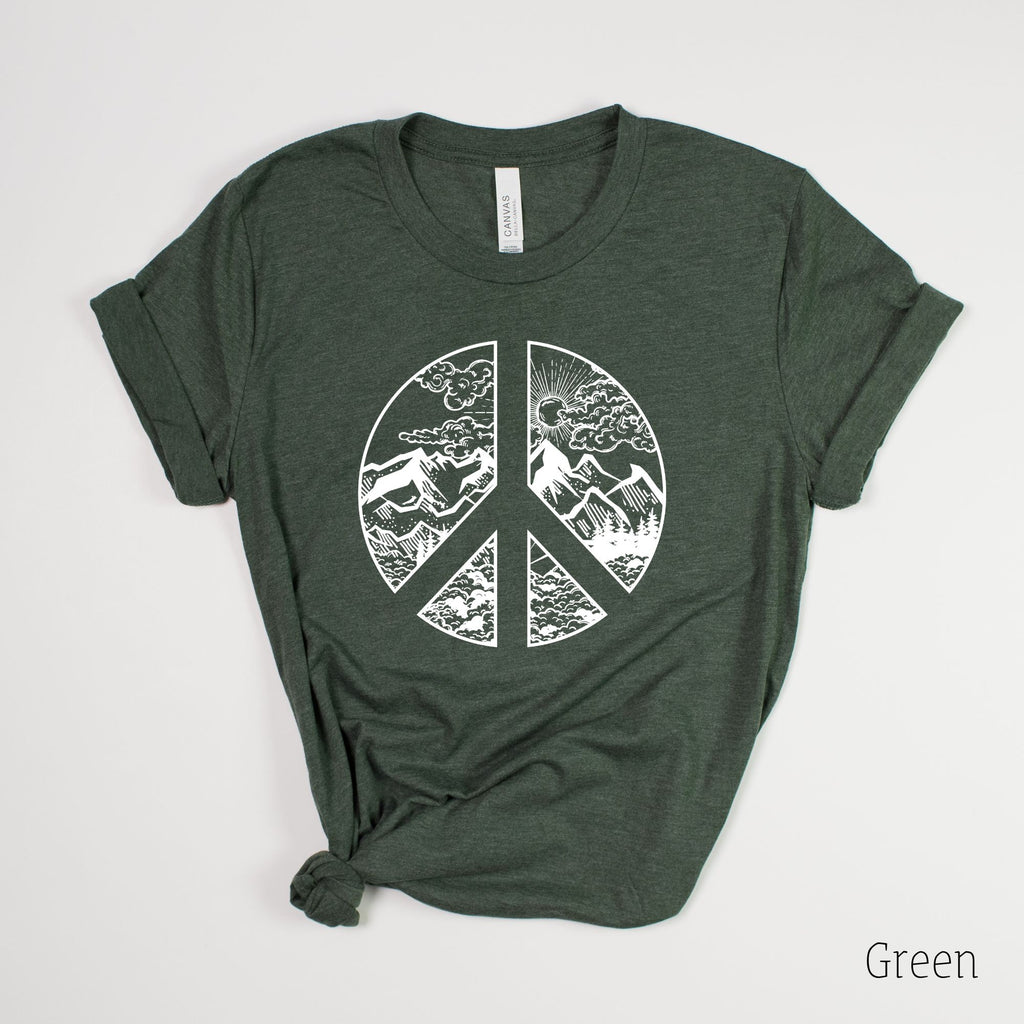 Peace Tee, Nature TShirt, Hippie Graphic Tee 2T-208 Tees- 208 Tees, A Women's, Men's and Kids Online Graphic Tee Boutique, Located in Spirit Lake, Idaho