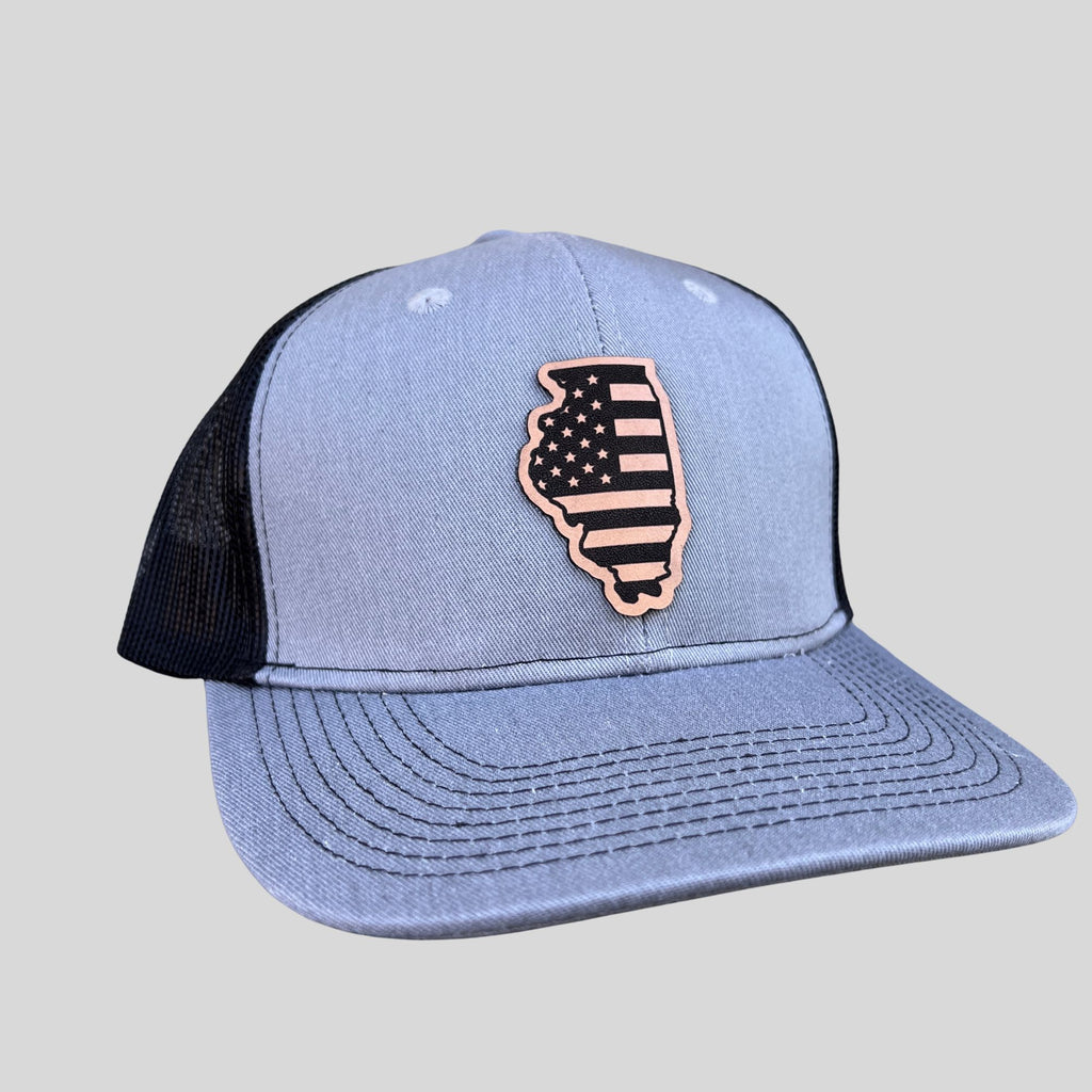 Illinois Flag Hat-Hats-208 Tees- 208 Tees, A Women's, Men's and Kids Online Graphic Tee Boutique, Located in Spirit Lake, Idaho