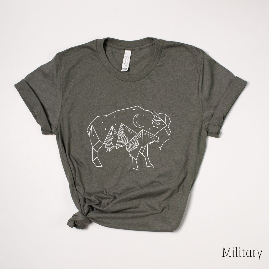 Buffalo T Shirt for Women-208 Tees- 208 Tees, A Women's, Men's and Kids Online Graphic Tee Boutique, Located in Spirit Lake, Idaho