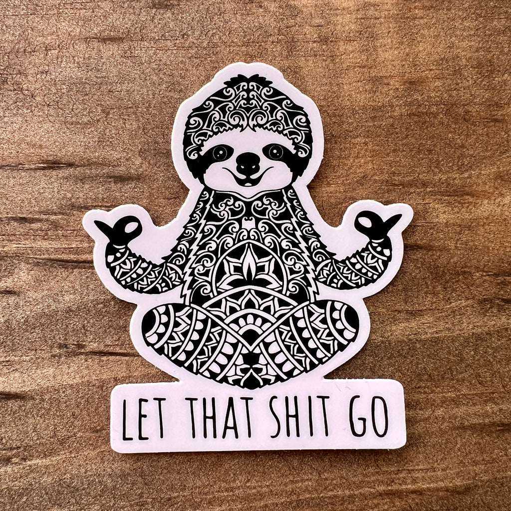 Zen Sloth Sticker for Yoga Lover-Sticker-208 Tees- 208 Tees, A Women's, Men's and Kids Online Graphic Tee Boutique, Located in Spirit Lake, Idaho