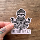 Zen Sloth Sticker for Yoga Lover-Sticker-208 Tees- 208 Tees, A Women's, Men's and Kids Online Graphic Tee Boutique, Located in Spirit Lake, Idaho