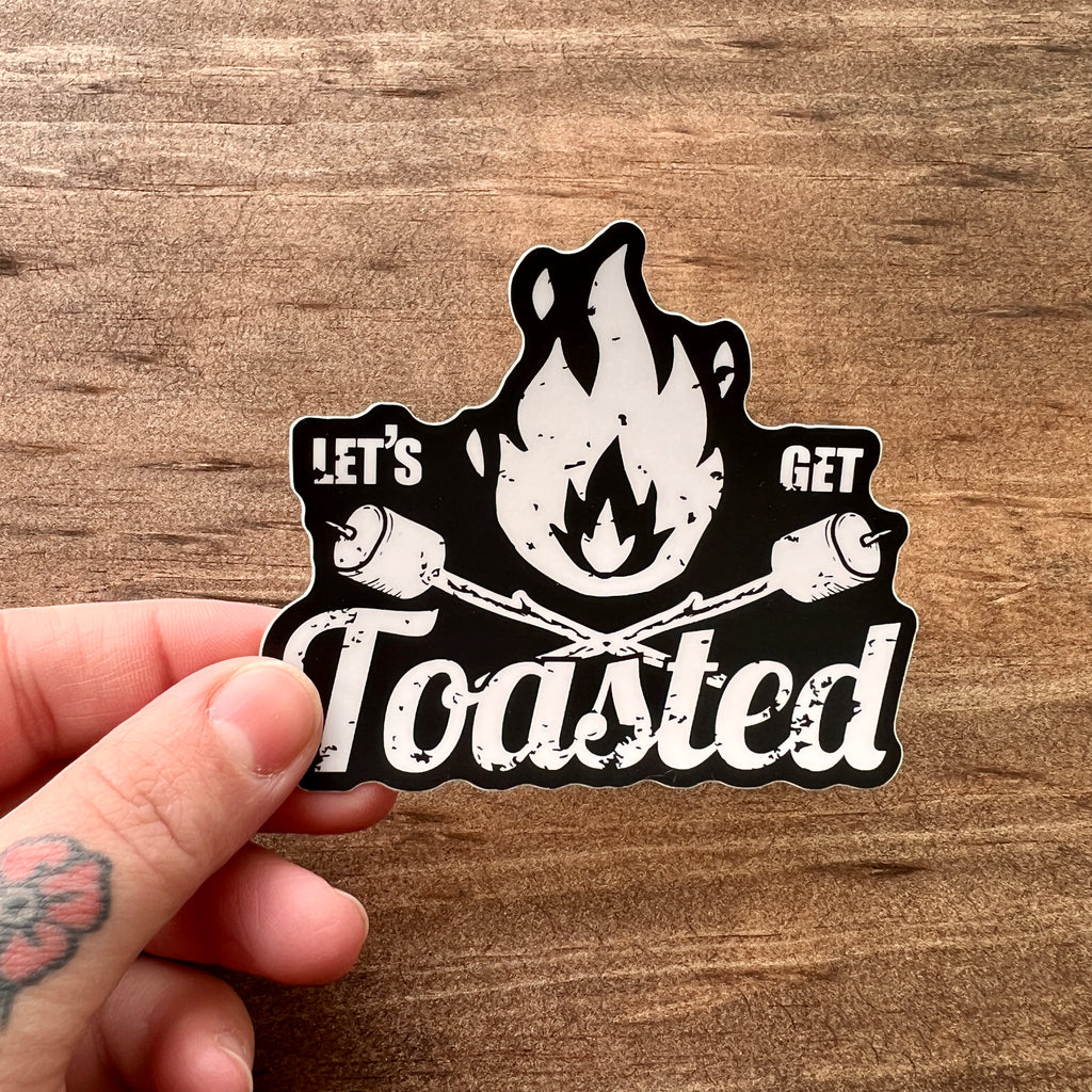 Let's Get Toasted Sticker-Sticker-208 Tees- 208 Tees, A Women's, Men's and Kids Online Graphic Tee Boutique, Located in Spirit Lake, Idaho