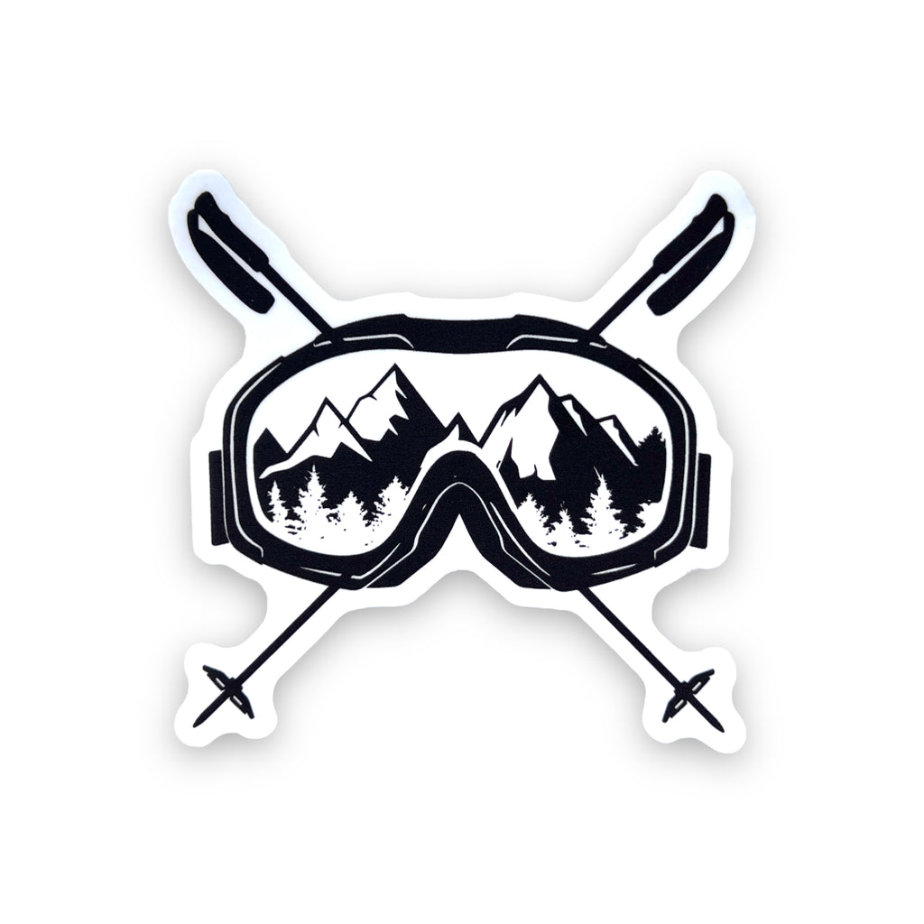 Ski Goggles Sticker-Sticker-208 Tees- 208 Tees, A Women's, Men's and Kids Online Graphic Tee Boutique, Located in Spirit Lake, Idaho