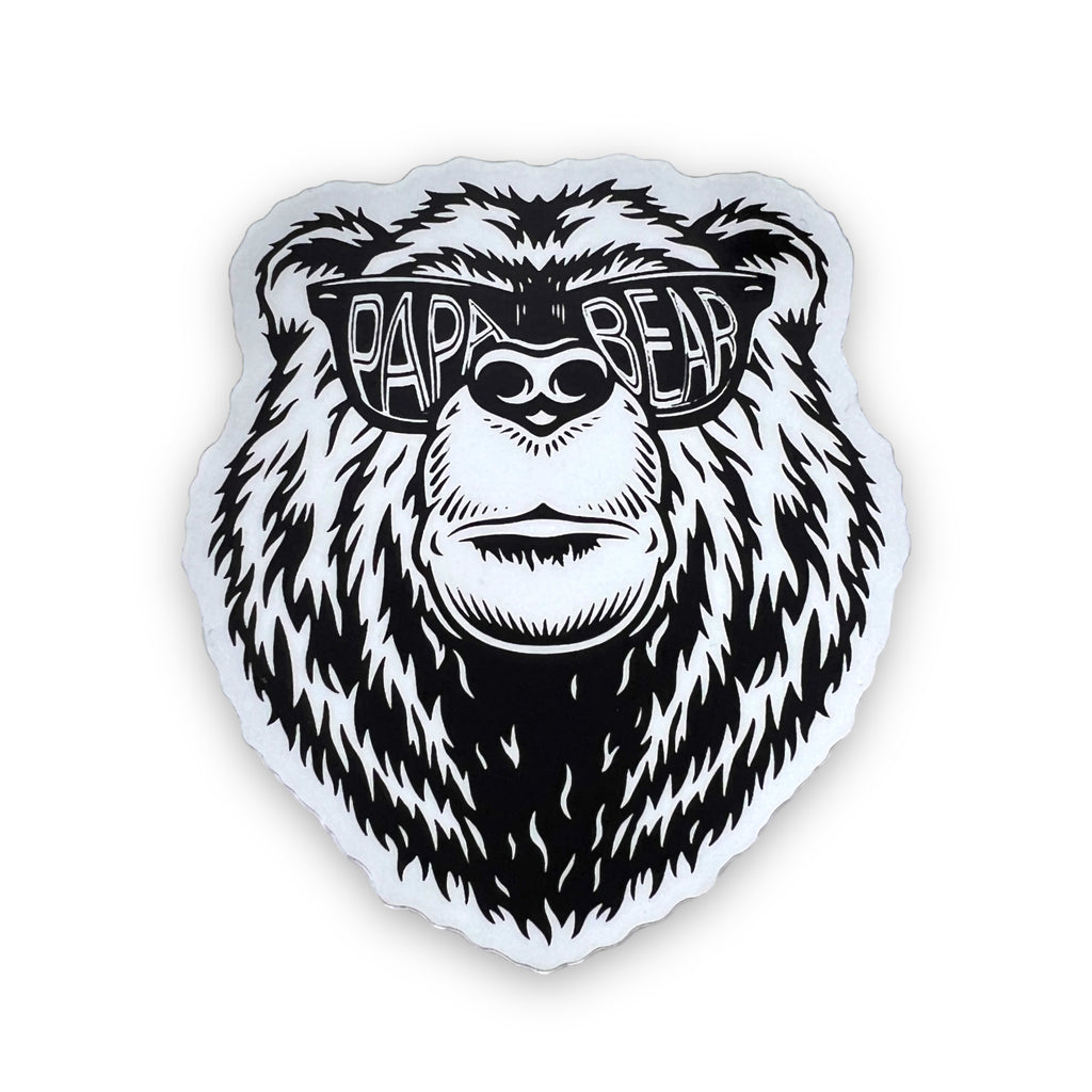 Papa Bear Sticker-Sticker-208 Tees- 208 Tees, A Women's, Men's and Kids Online Graphic Tee Boutique, Located in Spirit Lake, Idaho