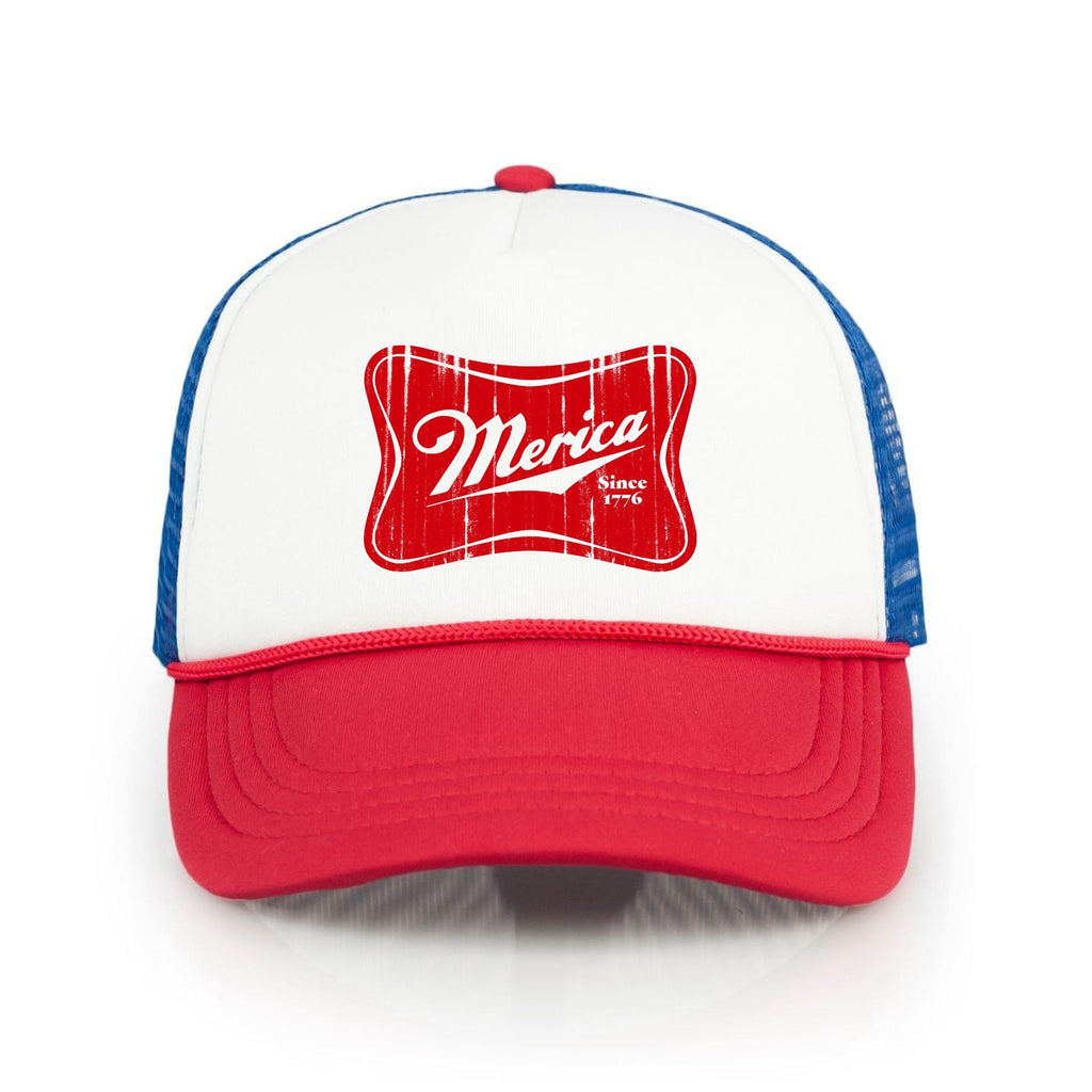 Merica Miller 4th of July Trucker Hat-Hats-208 Tees- 208 Tees, A Women's, Men's and Kids Online Graphic Tee Boutique, Located in Spirit Lake, Idaho
