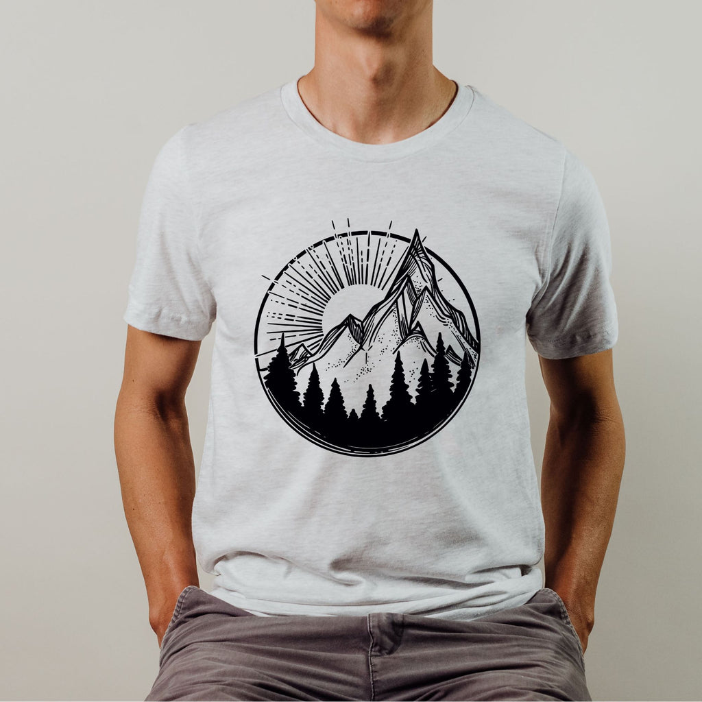 Mountain Sunshine TShirt for Men 46-208 Tees- 208 Tees, A Women's, Men's and Kids Online Graphic Tee Boutique, Located in Spirit Lake, Idaho