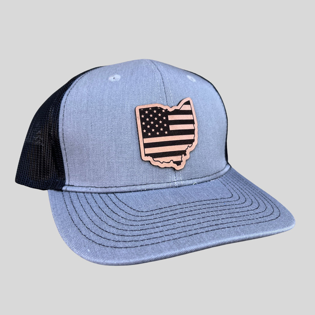 Ohio Flag Hat-Hats-208 Tees- 208 Tees, A Women's, Men's and Kids Online Graphic Tee Boutique, Located in Spirit Lake, Idaho