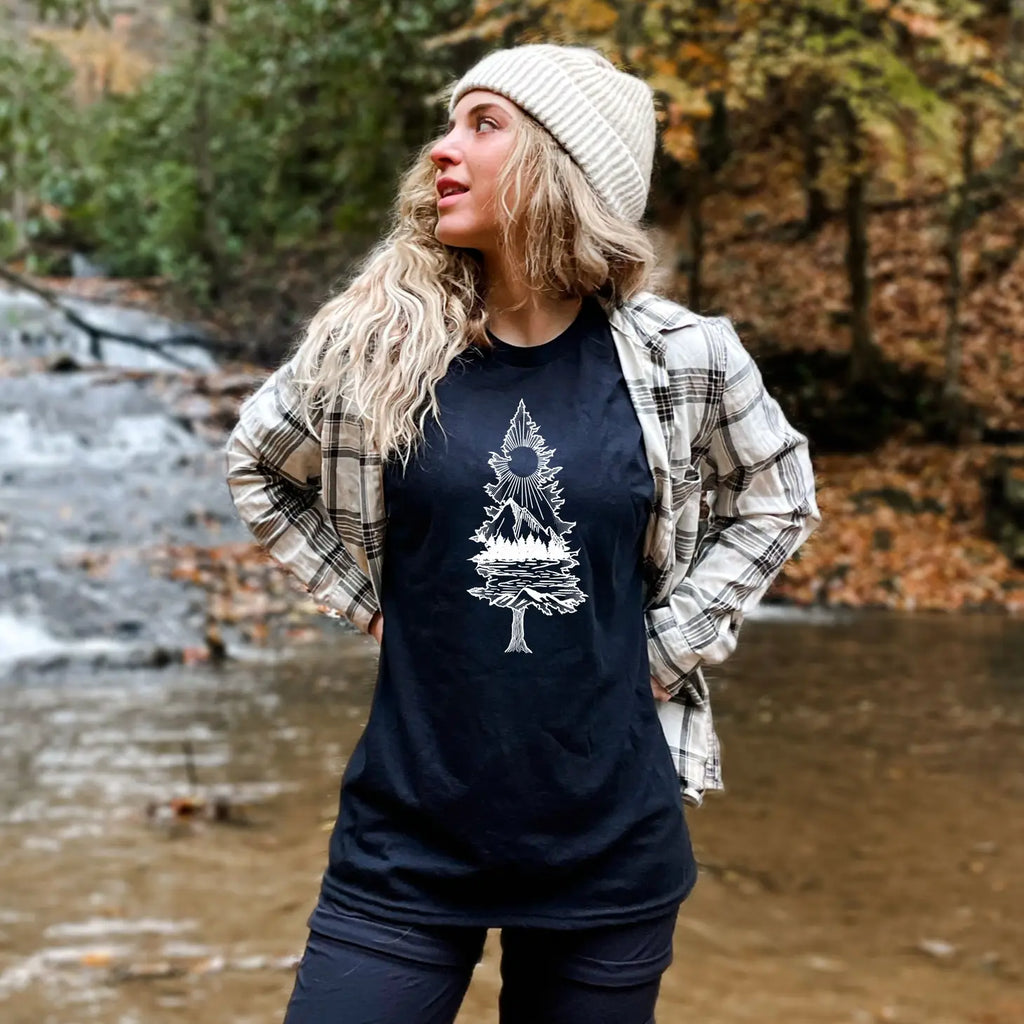 Lone Pine Tree Tee for Women-208 Tees- 208 Tees, A Women's, Men's and Kids Online Graphic Tee Boutique, Located in Spirit Lake, Idaho