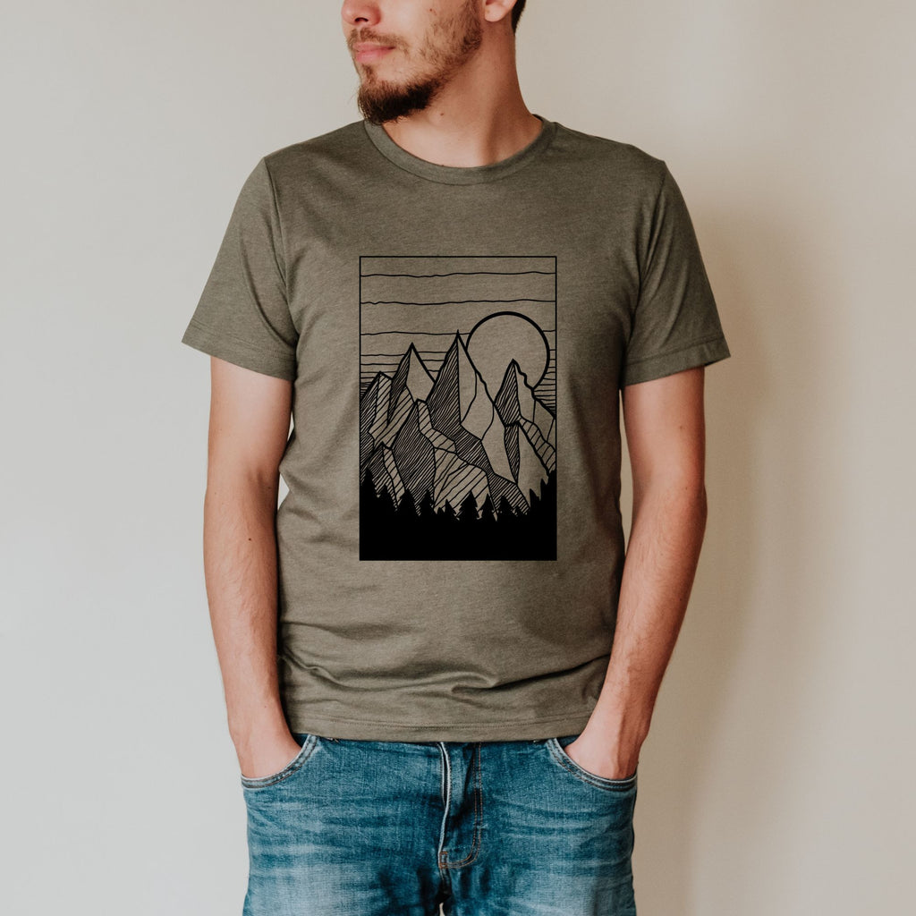 Simple Nature TShirt, Rectangle Geometric Shirt 33-208 Tees- 208 Tees, A Women's, Men's and Kids Online Graphic Tee Boutique, Located in Spirit Lake, Idaho