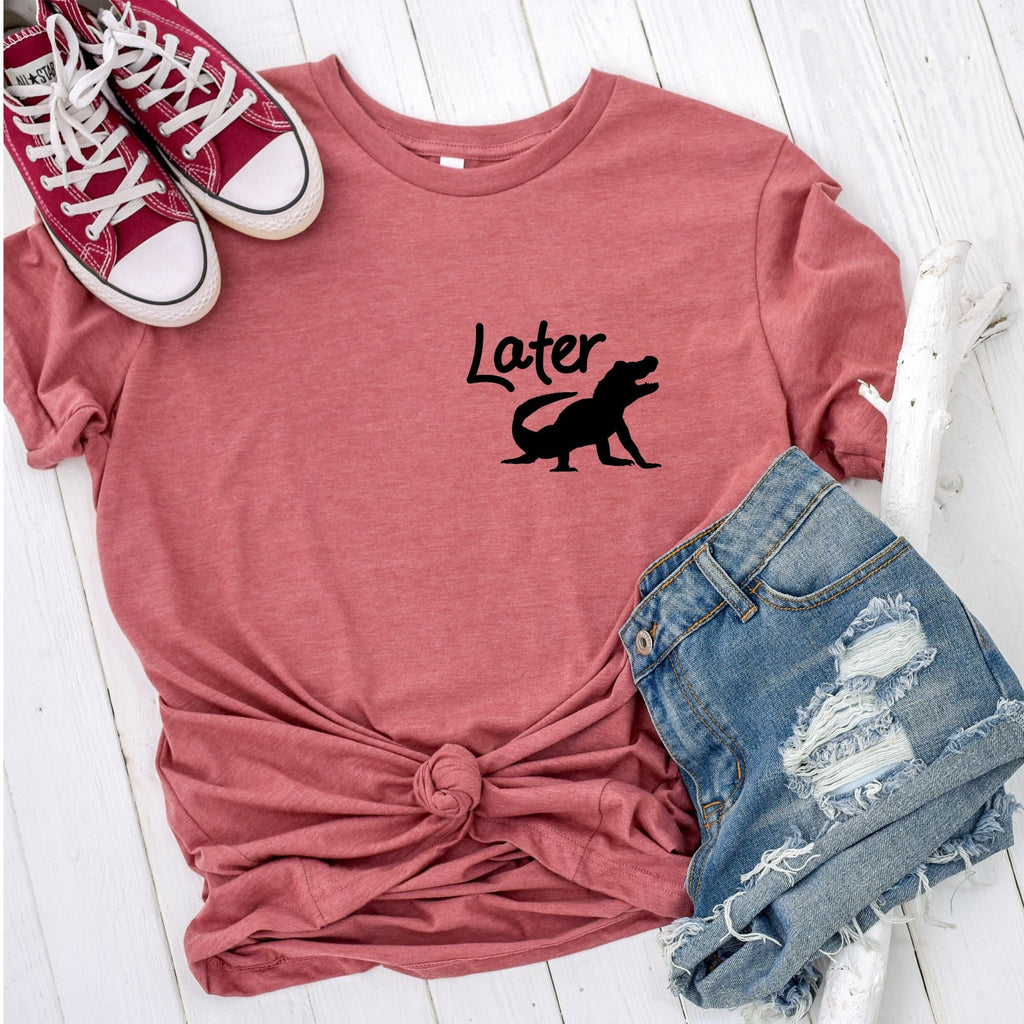 Later Gator Pocket T Shirt for Women, See ya later alligator, Funny Graphic Tee, Shirts for Women, Womens Shirts, Pocket Shirt, Novelty Tee-208 Tees- 208 Tees, A Women's, Men's and Kids Online Graphic Tee Boutique, Located in Spirit Lake, Idaho